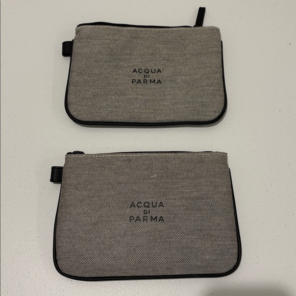 Acqua Di Parma Handbags - Acqua Di Parma Black and Gray Toiletry Bag with Minimalist top zipper SET OF TWO